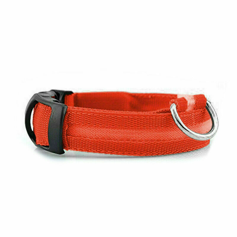 Dog LED Collar Blinking Night Flashing Light up Glow Adjustable Pets Safety US