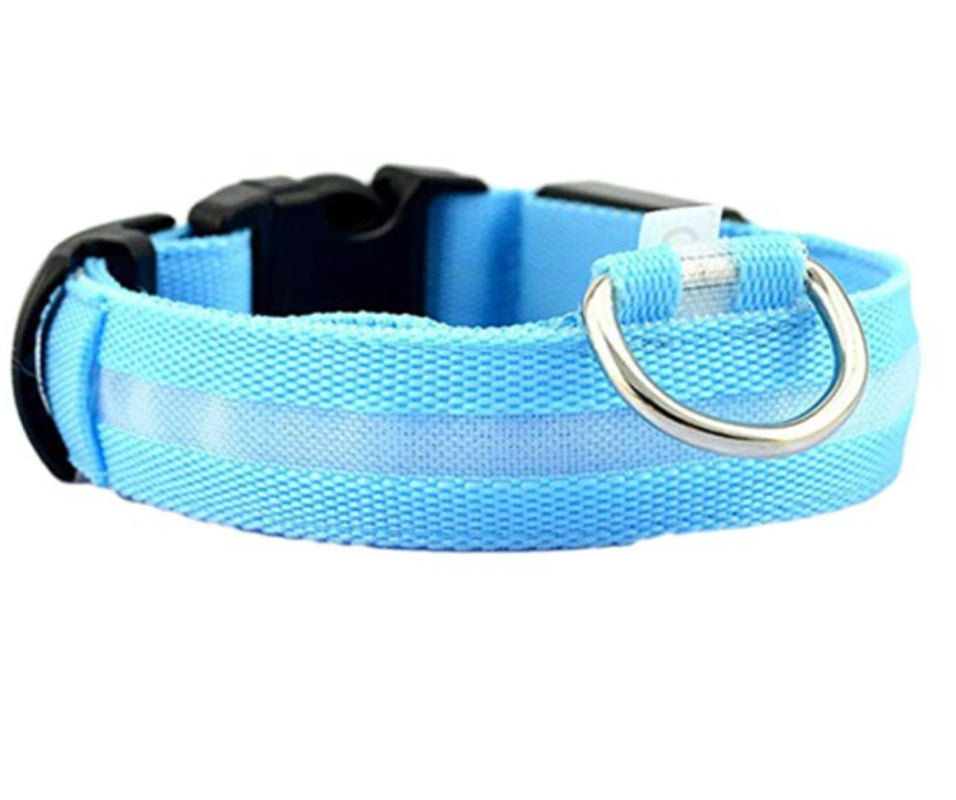 Dog LED Collar Blinking Night Flashing Light up Glow Adjustable Pets Safety US